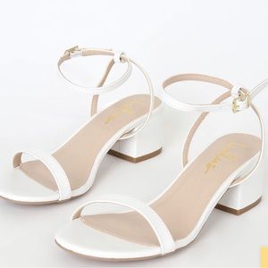 Julie white ankle strap heels